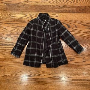 🖤Girls plaid zip pea coat🖤